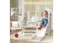 AIYAPLAY 4-in-1 Kinderrutsche mit Schaukel, Basketballkorb & Klettergerüst, Grau Bild 5
