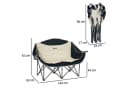 Outsunny 2-Sitzer Campingstuhl Khaki mit Getränkehalter und Tragetasche Bild 3