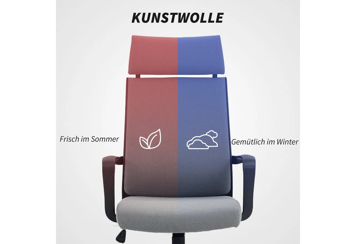 HOMCOM Bürostuhl Dunkelgrau mit Kopfstütze und Wippfunktion - Bild 5