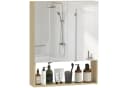 HOMCOM Spiegelschrank mit Spiegel, Soft-Close, 2 Türen, Verstellbarem Regal, Eiche Bild 1