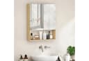 HOMCOM Spiegelschrank mit Spiegel, Soft-Close, 2 Türen, Verstellbarem Regal, Eiche Bild 2