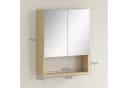 HOMCOM Spiegelschrank mit Spiegel, Soft-Close, 2 Türen, Verstellbarem Regal, Eiche Bild 3