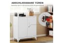 HOMCOM Aktenschrank Weiß Abschließbar 2 Ebenen Metall Bild 5