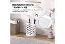 HOMCOM Schirmständer Weiß mit 4 Haken und Wasserschale Bild 4