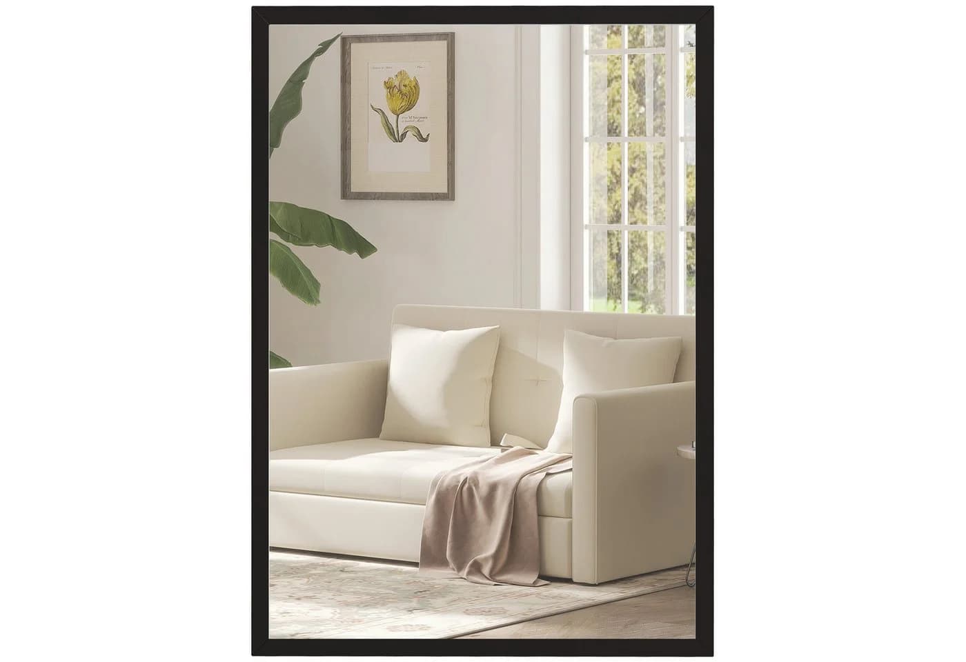 HOMCOM Wandspiegel 50 x 70 cm Rechteckig Spiegel Schwarz