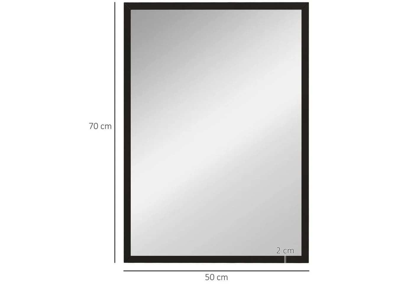 HOMCOM Wandspiegel 50 x 70 cm Rechteckig Spiegel Schwarz - Bild 3