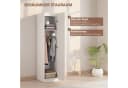 HOMCOM Kleiderschrank Weiß mit Soft-Close-Tür und Kleiderstange Bild 4