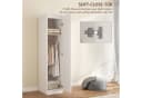 HOMCOM Kleiderschrank Weiß mit Soft-Close-Tür und Kleiderstange Bild 5