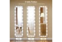 HOMCOM Standspiegel mit 24 Glühbirnen, 3 Lichtfarben, Touch-Schalter, Memory-Funktion, Weiß Bild 4