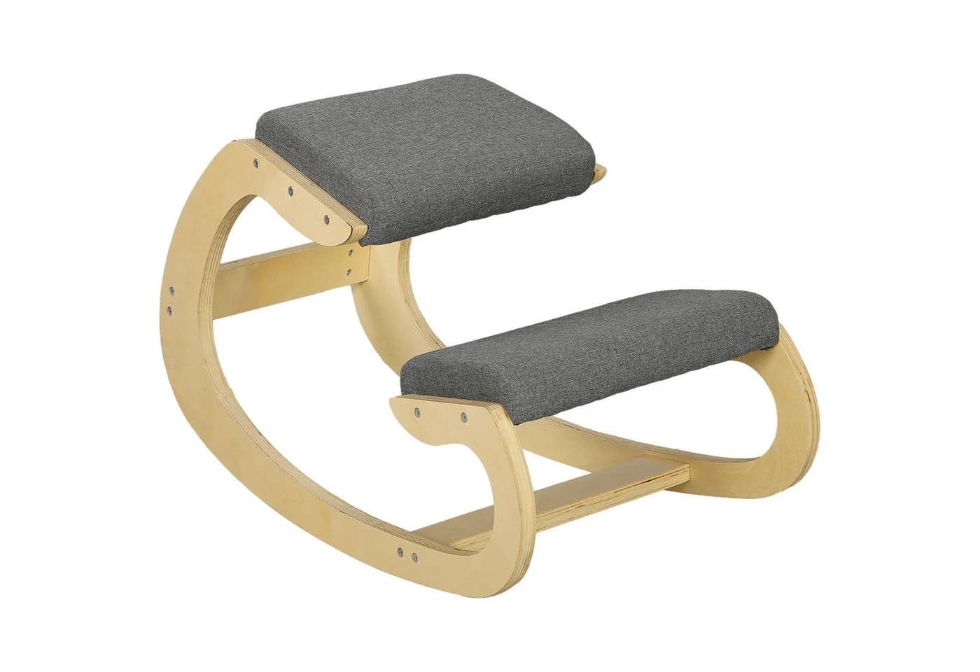 HOMCOM Ergonomischer Kniestuhl Grau Schaukelnd für Homeoffice