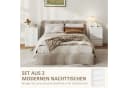 HOMCOM Nachttisch Set 2-tlg. Weiß Griffloses Design 3 Schubladen Bild 4