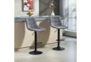 HOMCOM Barhocker 2er Set Dunkelgrau Höhenverstellbar mit Lehne Bild 2