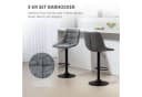 HOMCOM Barhocker 2er Set Dunkelgrau Höhenverstellbar mit Lehne Bild 4