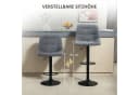 HOMCOM Barhocker 2er Set Dunkelgrau Höhenverstellbar mit Lehne Bild 5