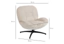 HOMCOM Relaxsessel mit Breiter Sitzfläche, Integrierter Armlehne, dicker Polsterung, 360° Drehbar, Cremeweiß Bild 3
