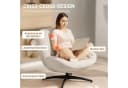 HOMCOM Relaxsessel mit Breiter Sitzfläche, Integrierter Armlehne, dicker Polsterung, 360° Drehbar, Cremeweiß Bild 4