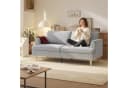 HOMCOM 3-Sitzer Sofa Hellgrau Cordstoff mit abnehmbarem Bezug Bild 2