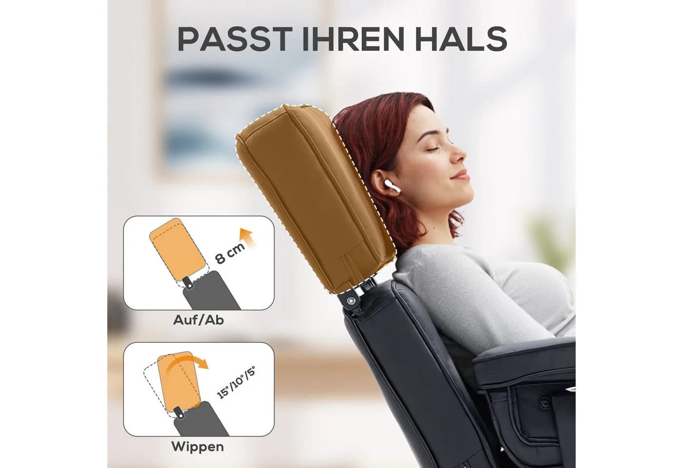 HOMCOM Relaxsessel mit Fußhocker, Kunstleder-Bezug, höhenverstellbare Kopfstütze, Schwarz - Bild 5