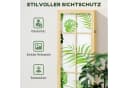 HOMCOM Raumteiler Kiefernholz Palmenblatt-Design 4-teilig Bild 4