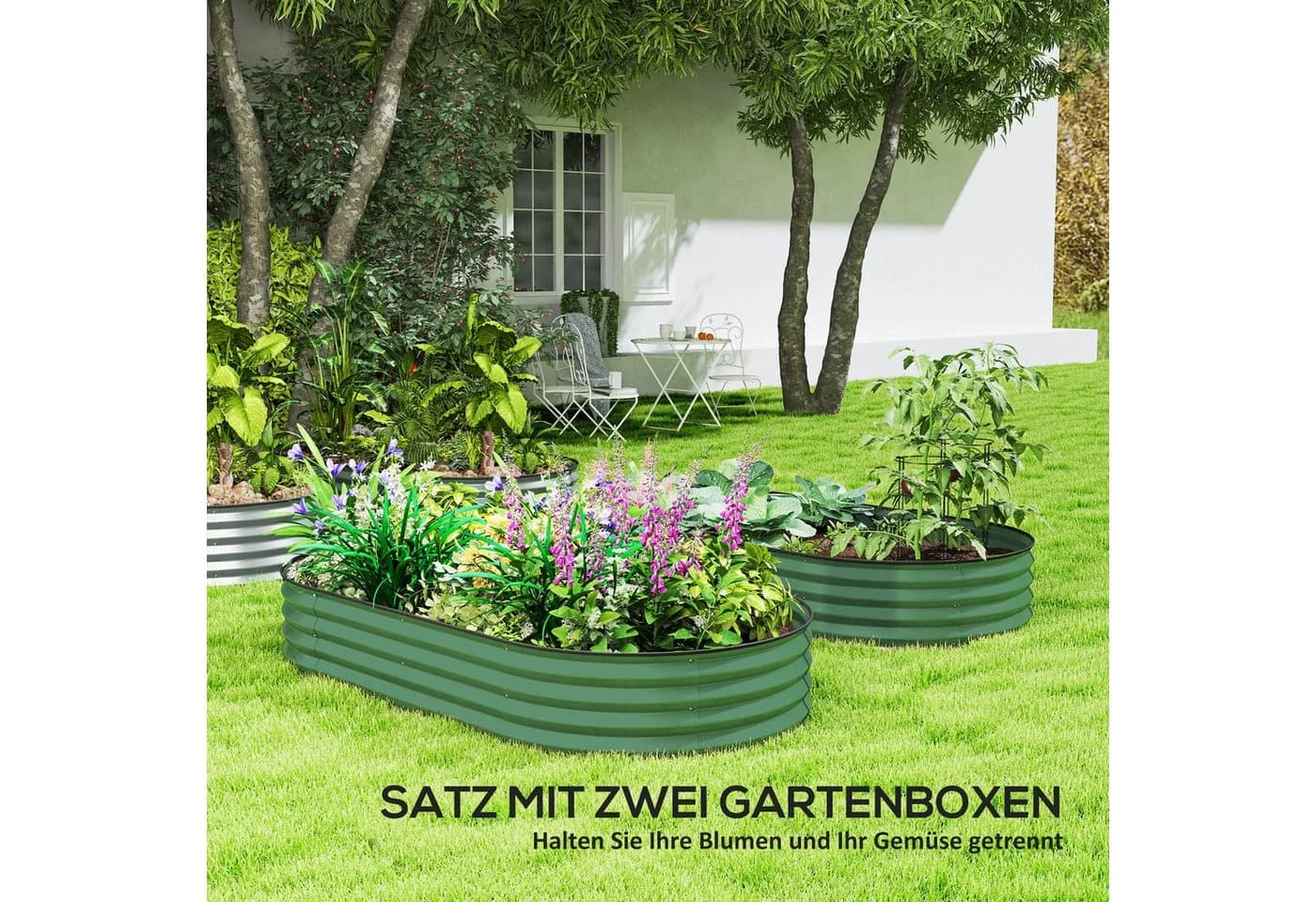 Outsunny Hochbeet 2er-Set Stahl - Bild 4