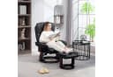 HOMCOM Relaxsessel 360° drehbar mit Hocker, Schwarz Kunstleder Bild 2
