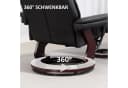 HOMCOM Relaxsessel 360° drehbar mit Hocker, Schwarz Kunstleder Bild 5