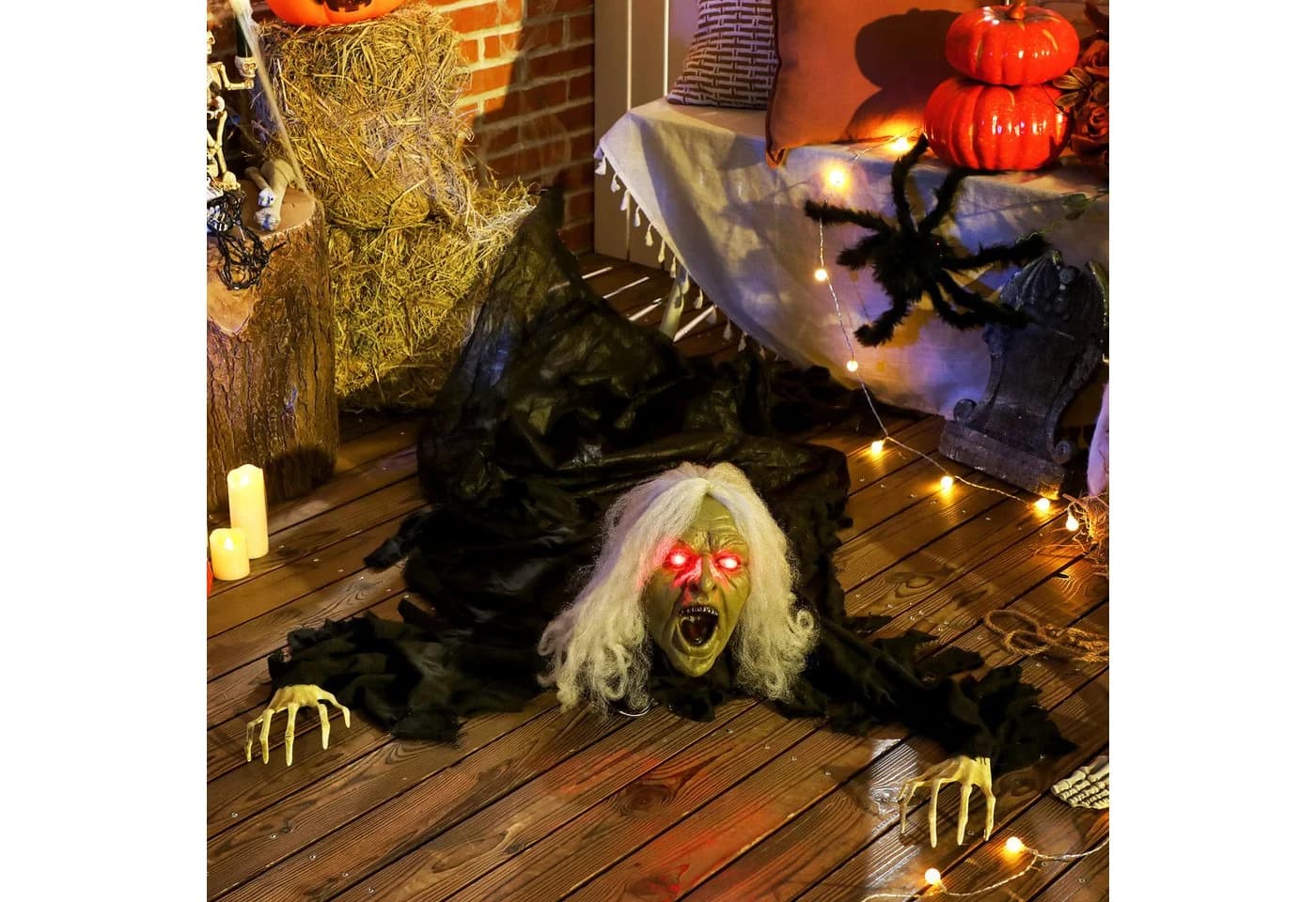 Outsunny Halloween Dekofigur Zombie-Alte animiert LED Sound wasserdicht - Bild 2