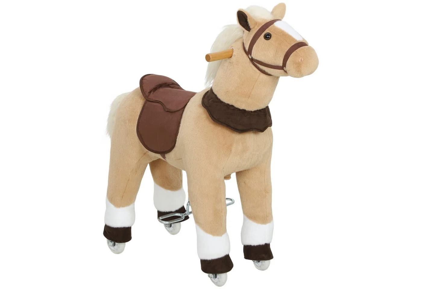 AIYAPLAY Reitpferd mit Sattel und Rollen für Kinder 3-5 Jahre Braun - Bild 2