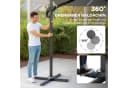 Outsunny Sonnenschirm mit Solar LED, Kurbel, Ständer, UV50+, 360° drehbar, 300x300 cm, Alu Ampelschirm, höhenverstellbar Marktschirm, Sonnenschutz für Garten, Balkon, Dunkelgrau Bild 4