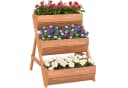 Outsunny Hochbeet 3-stufig Braun Tannenholz Bild 1