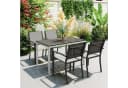 Outsunny Gartentisch Schwarz Aluminium Holzoptik 120x70 cm Bild 1