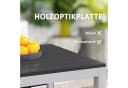 Outsunny Gartentisch Schwarz Aluminium Holzoptik 120x70 cm Bild 4