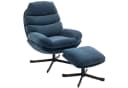 HOMCOM Relaxsessel mit Chenille-Stoff, Blau, 360-Grad-Drehmechanismus Bild 1