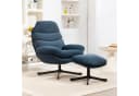 HOMCOM Relaxsessel mit Chenille-Stoff, Blau, 360-Grad-Drehmechanismus Bild 2