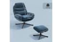 HOMCOM Relaxsessel mit Chenille-Stoff, Blau, 360-Grad-Drehmechanismus Bild 3