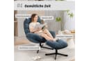 HOMCOM Relaxsessel mit Chenille-Stoff, Blau, 360-Grad-Drehmechanismus Bild 4
