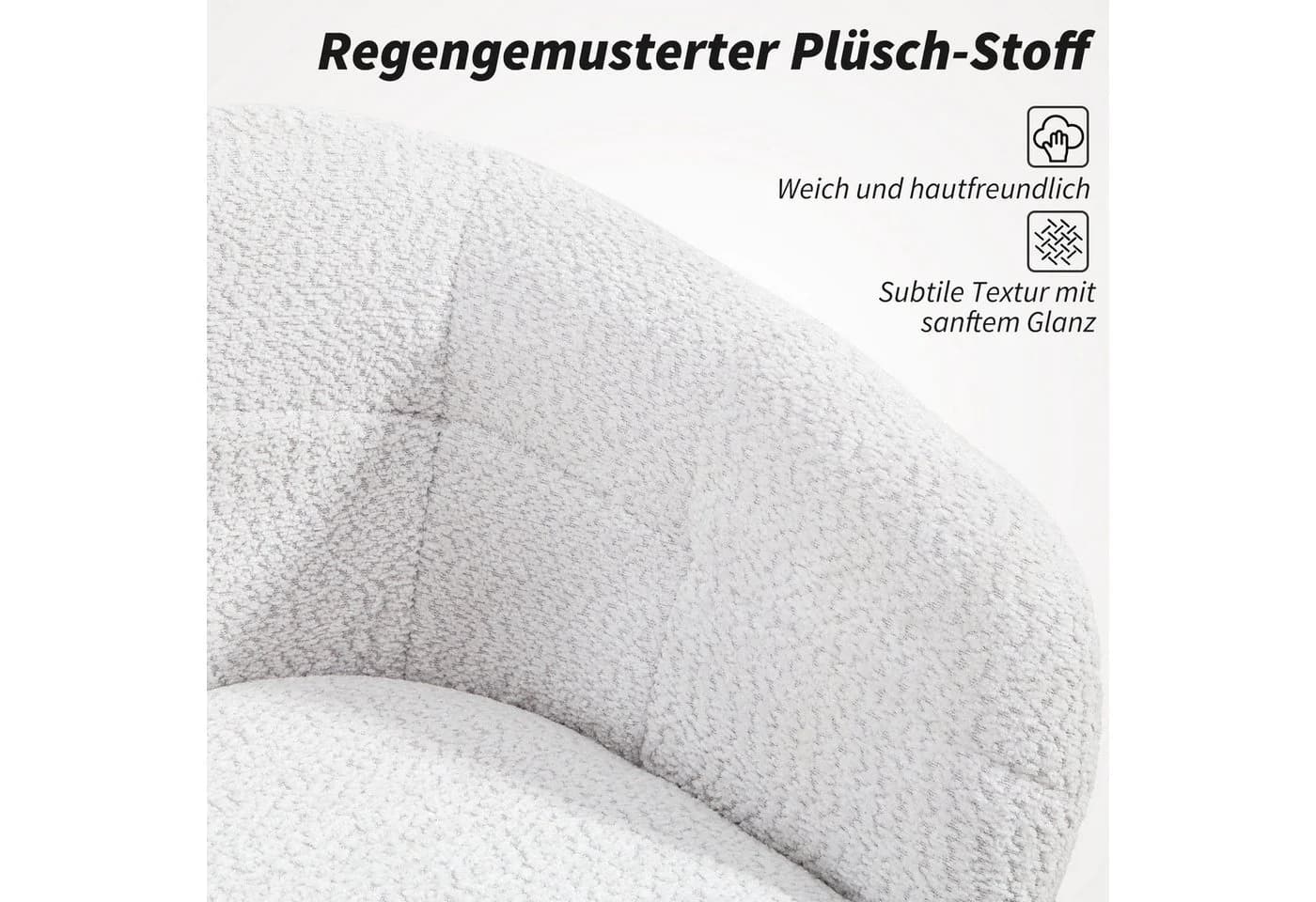 HOMCOM Bürostuhl höhenverstellbar Creme/Schwarz - Bild 4