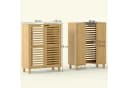 HOMCOM Waschbeckenunterschrank verstellbare Regale Bambus Bild 3