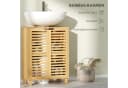 HOMCOM Waschbeckenunterschrank verstellbare Regale Bambus Bild 5