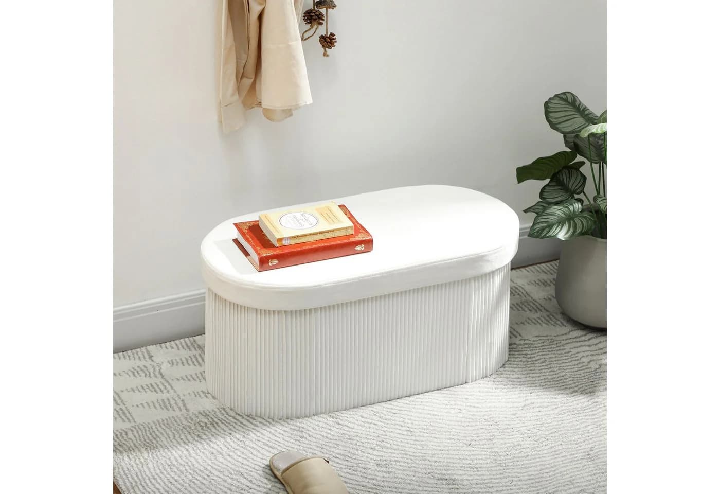 HOMCOM Sitzbank 76 x 38 x 35 cm Polsterbank mit Stauraum - Bild 2