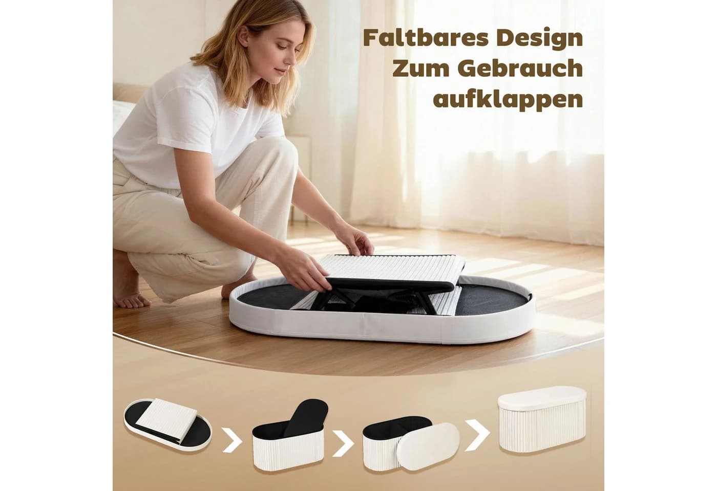 HOMCOM Sitzbank 76 x 38 x 35 cm Polsterbank mit Stauraum - Bild 5