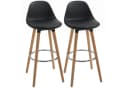 HOMCOM Barhocker 2er-Set Kunstleder Schwarz Bild 1