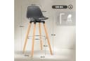 HOMCOM Barhocker 2er-Set Kunstleder Schwarz Bild 3