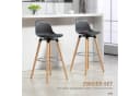 HOMCOM Barhocker 2er-Set Kunstleder Schwarz Bild 4