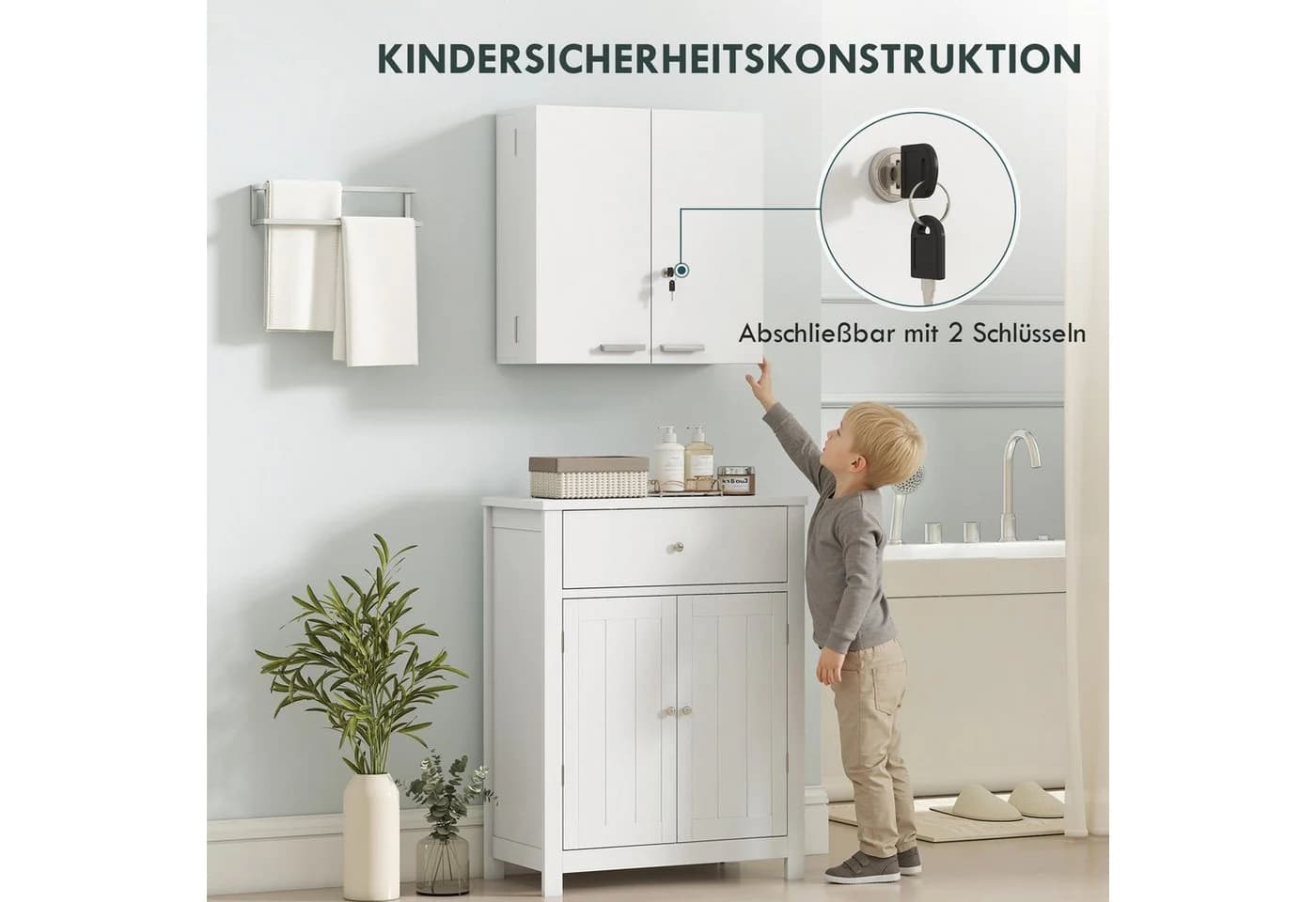 HOMCOM Medizinschrank 11 Fächer Weiß - Bild 5