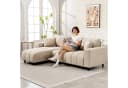 HOMCOM Ecksofa Beige mit 2 Kissen und wechselbarer Chaiselongue Bild 2