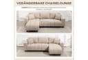 HOMCOM Ecksofa Beige mit 2 Kissen und wechselbarer Chaiselongue Bild 4