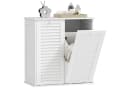 HOMCOM Badkommode Wäscheschrank 2 Wäschekörbe Weiß Bild 1