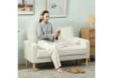 HOMCOM 2-Sitzer Sofa Cremeweiß Samtoptik Modernes Polstersofa Bild 1