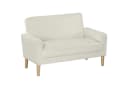 HOMCOM 2-Sitzer Sofa Cremeweiß Samtoptik Modernes Polstersofa Bild 2